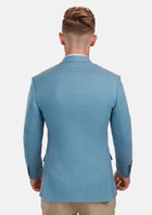 Mid Blue Linen Blend Astor Jacket - SARTORO742