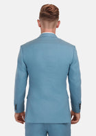 Mid Blue Linen Blend Astor Suit - SARTORO278