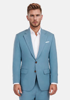 Mid Blue Linen Blend Astor Suit - SARTORO695