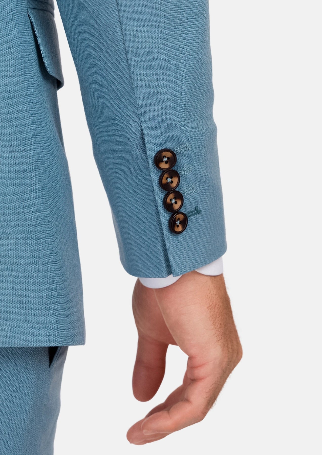 Mid Blue Linen Blend Astor Suit - SARTORO