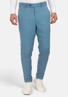 Mid Blue Linen Blend Pants - SARTORO141