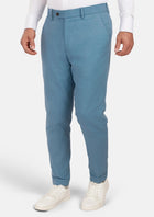 Mid Blue Linen Blend Pants - SARTORO933