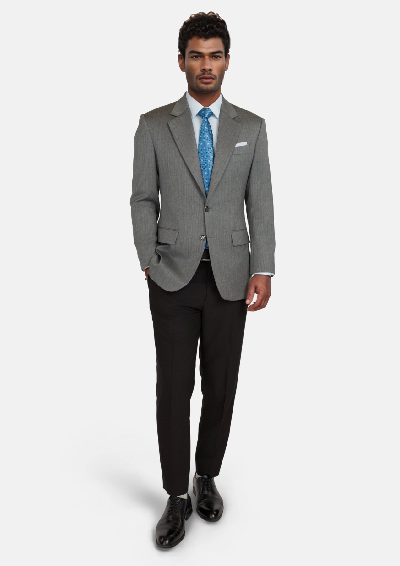 Mid Grey Herringbone Astor Jacket - SARTORO
