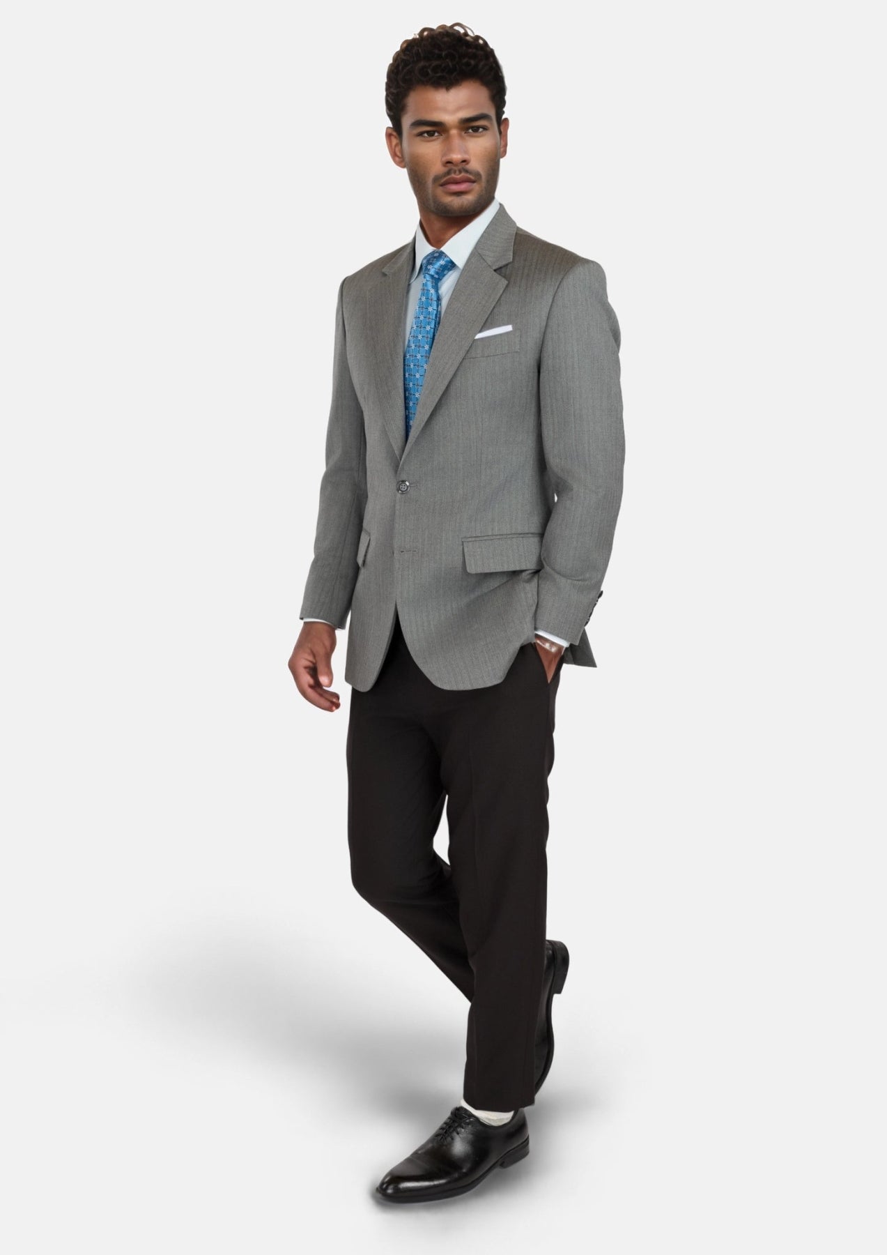 Mid Grey Herringbone Astor Jacket - SARTORO