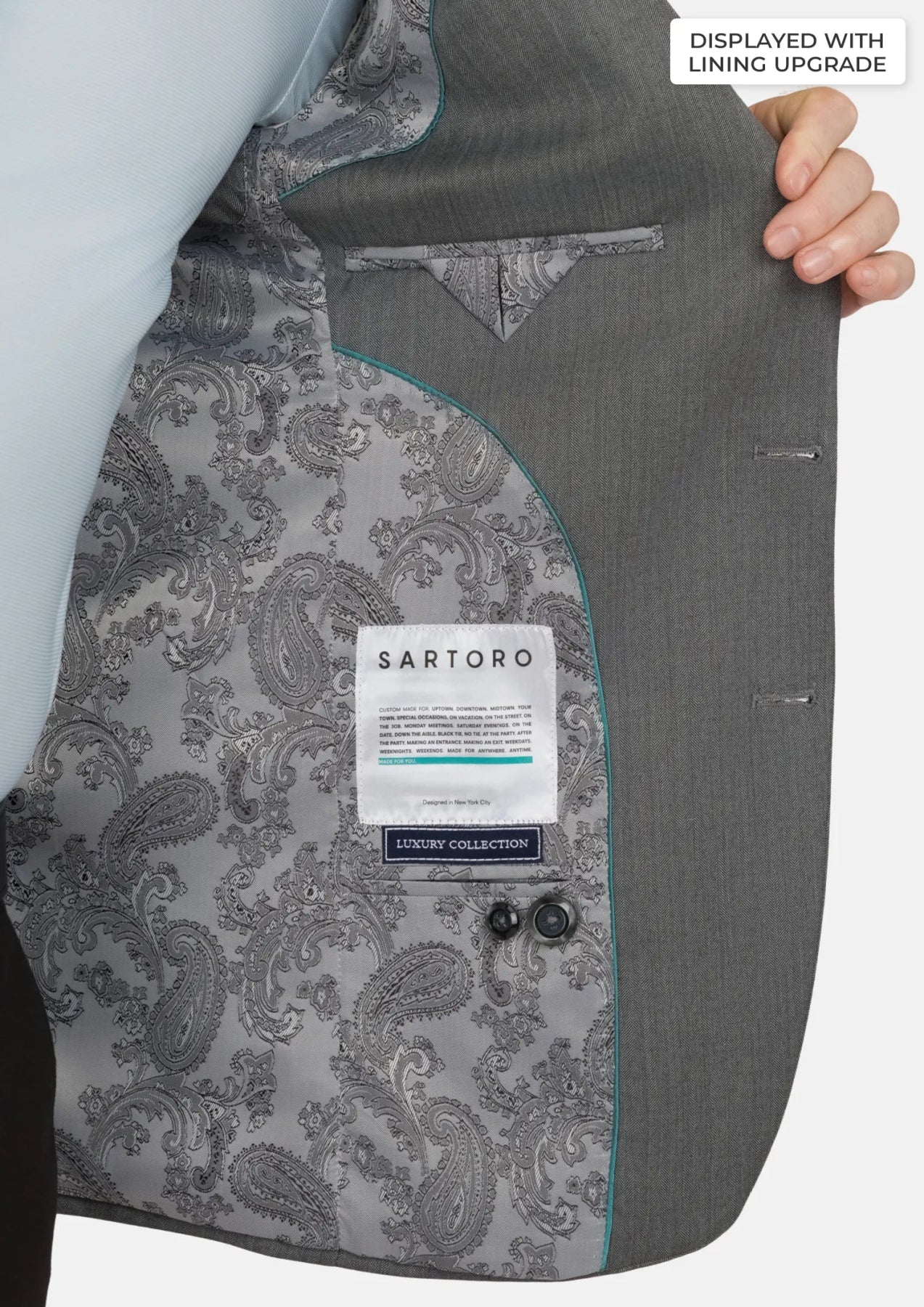 Mid Grey Herringbone Astor Jacket - SARTORO