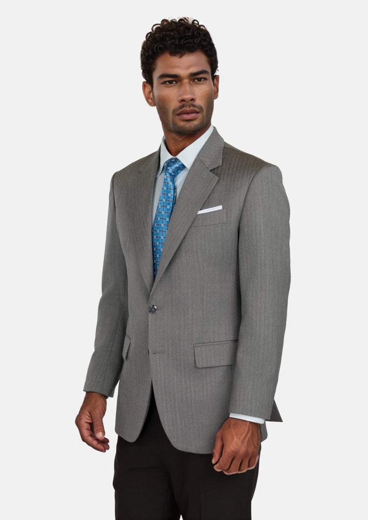 Mid Grey Herringbone Astor Jacket - SARTORO105
