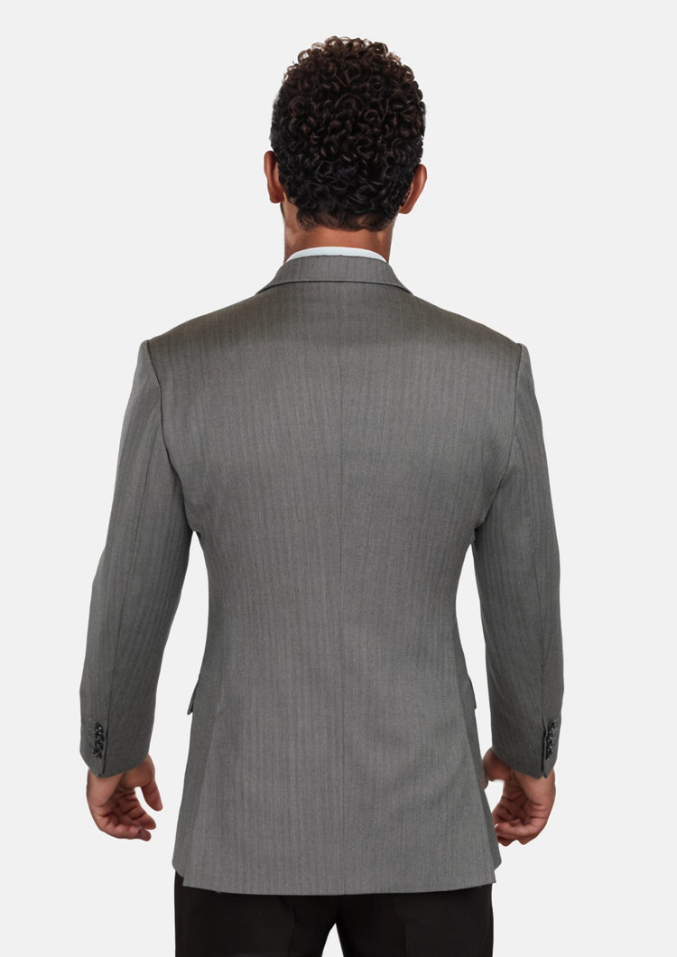 Mid Grey Herringbone Astor Jacket - SARTORO677