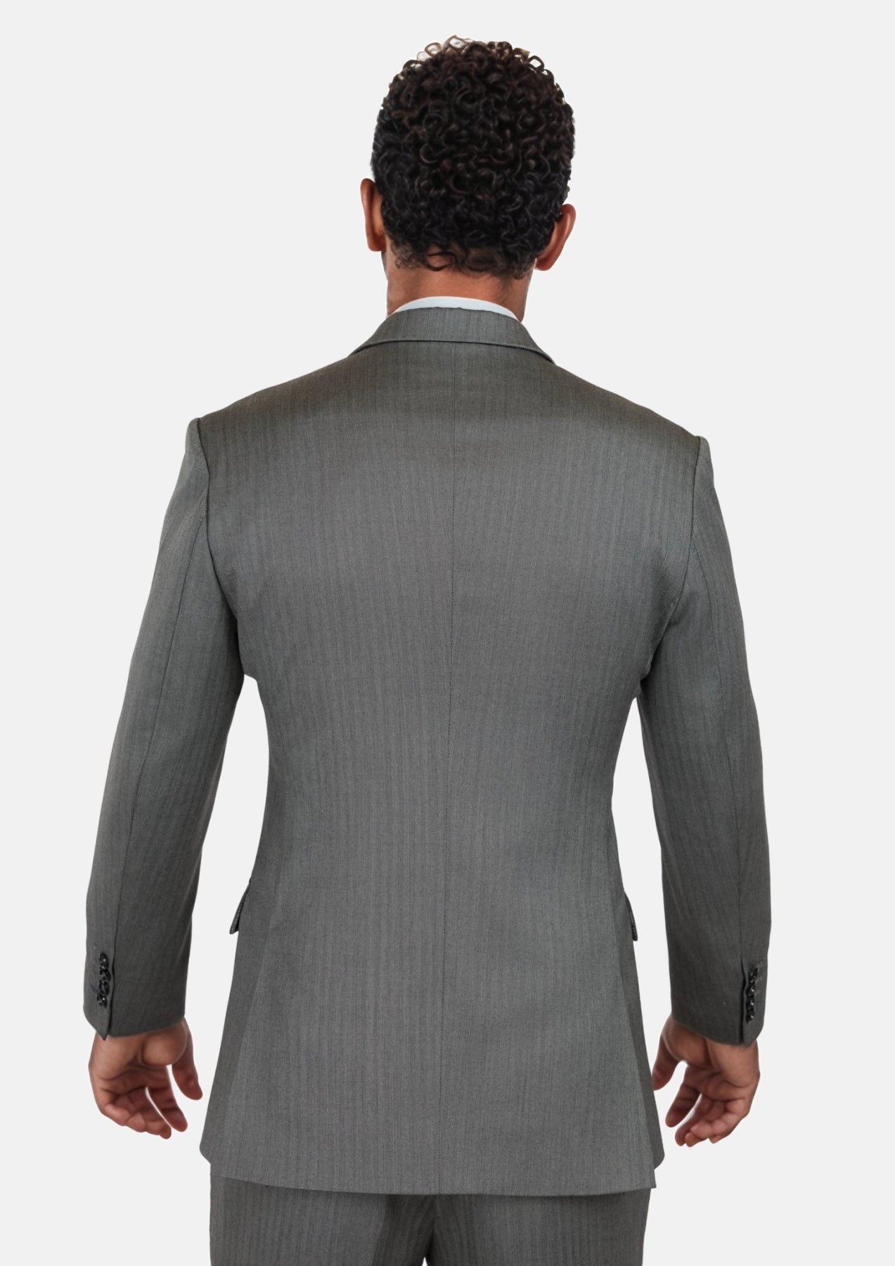 Mid Grey Herringbone Astor Suit - SARTORO