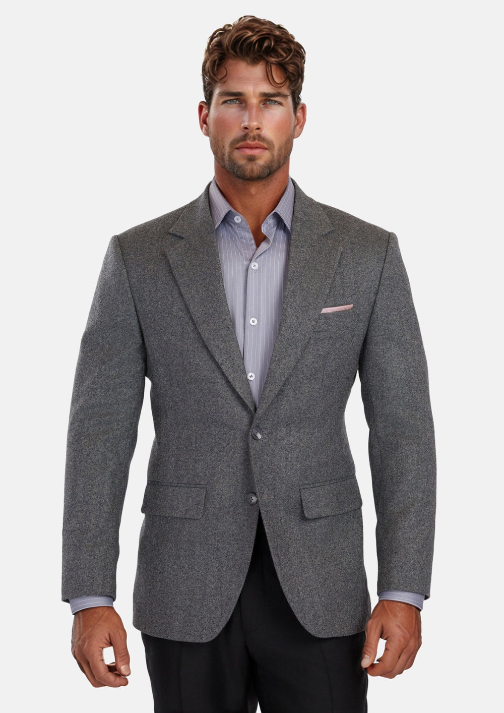 Mid Grey Herringbone Flannel Jacket850