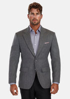 Mid Grey Herringbone Flannel Jacket - SARTORO986