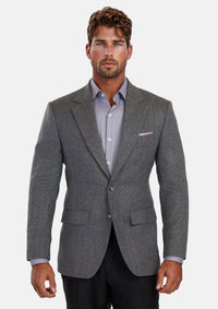 Mid Grey Herringbone Flannel Jacket