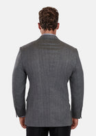 Mid Grey Herringbone Flannel Jacket - SARTORO916