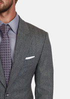Mid Grey Herringbone Flannel Jacket - SARTORO789