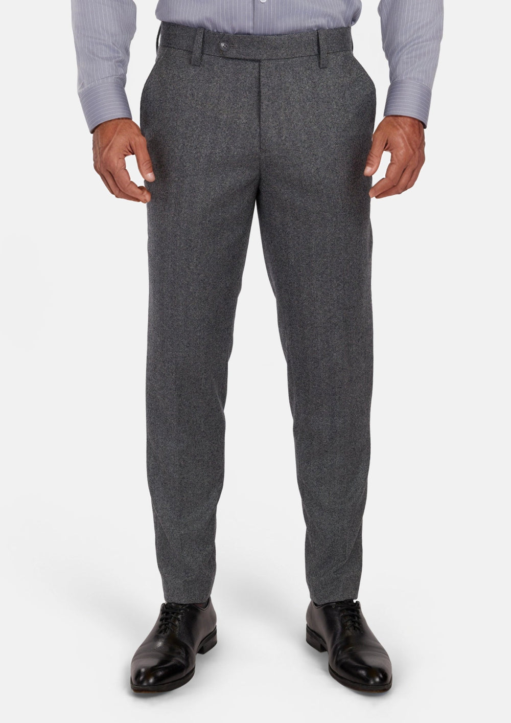 Mid Grey Herringbone Flannel Pants651