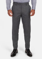 Mid Grey Herringbone Flannel Pants - SARTORO435