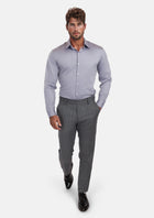 Mid Grey Herringbone Flannel Pants - SARTORO843