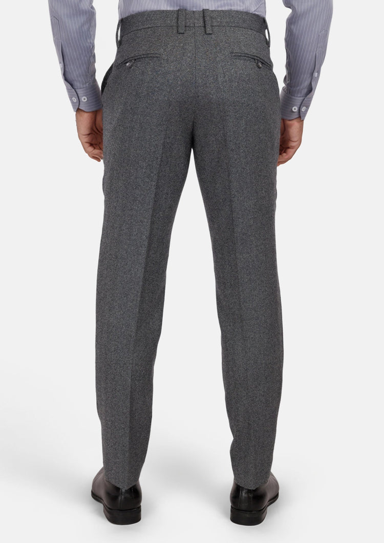 Mid Grey Herringbone Flannel Pants - SARTORO481