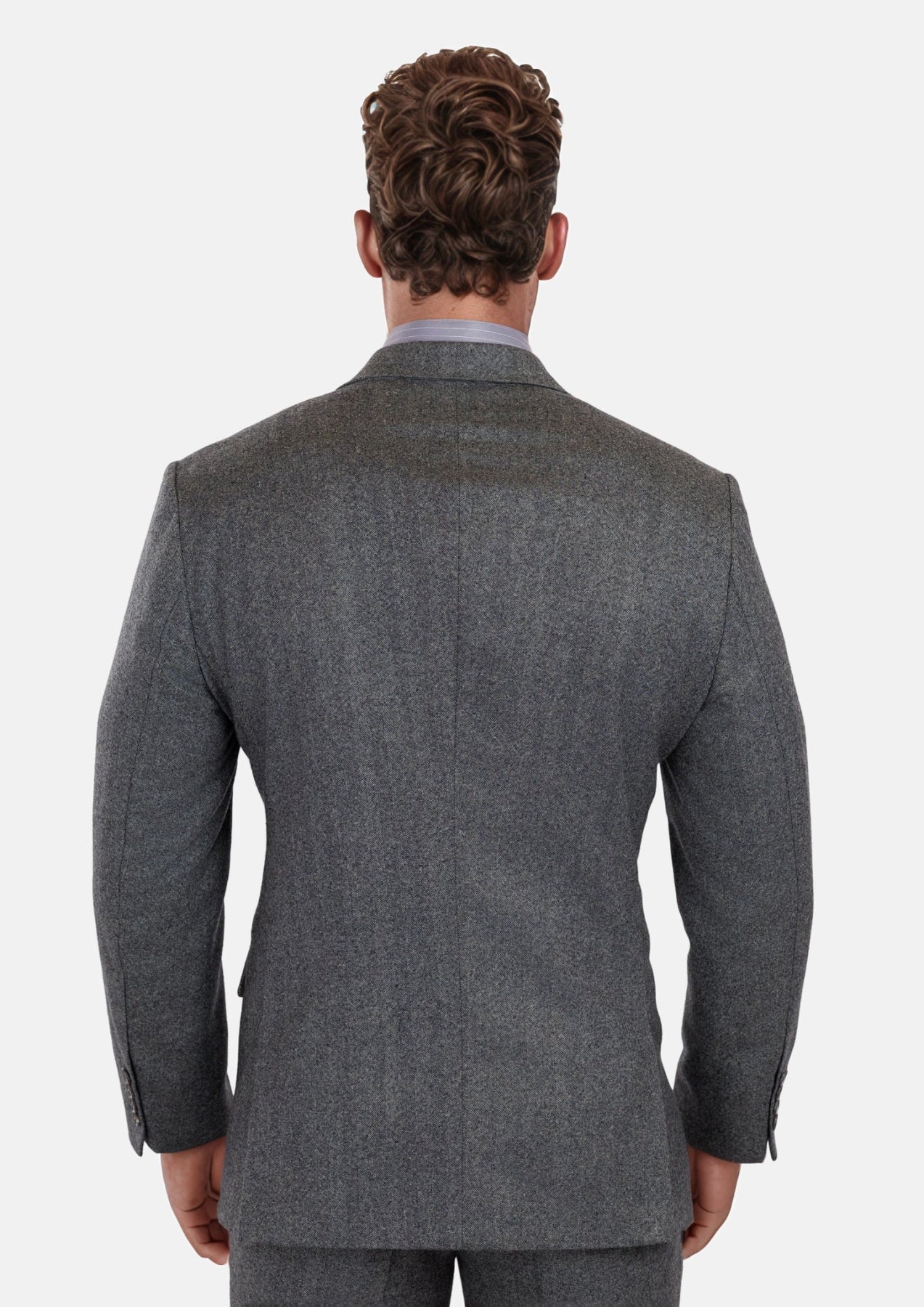 Mid Grey Herringbone Flannel Suit - SARTORO