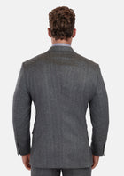 Mid Grey Herringbone Flannel Suit - SARTORO787
