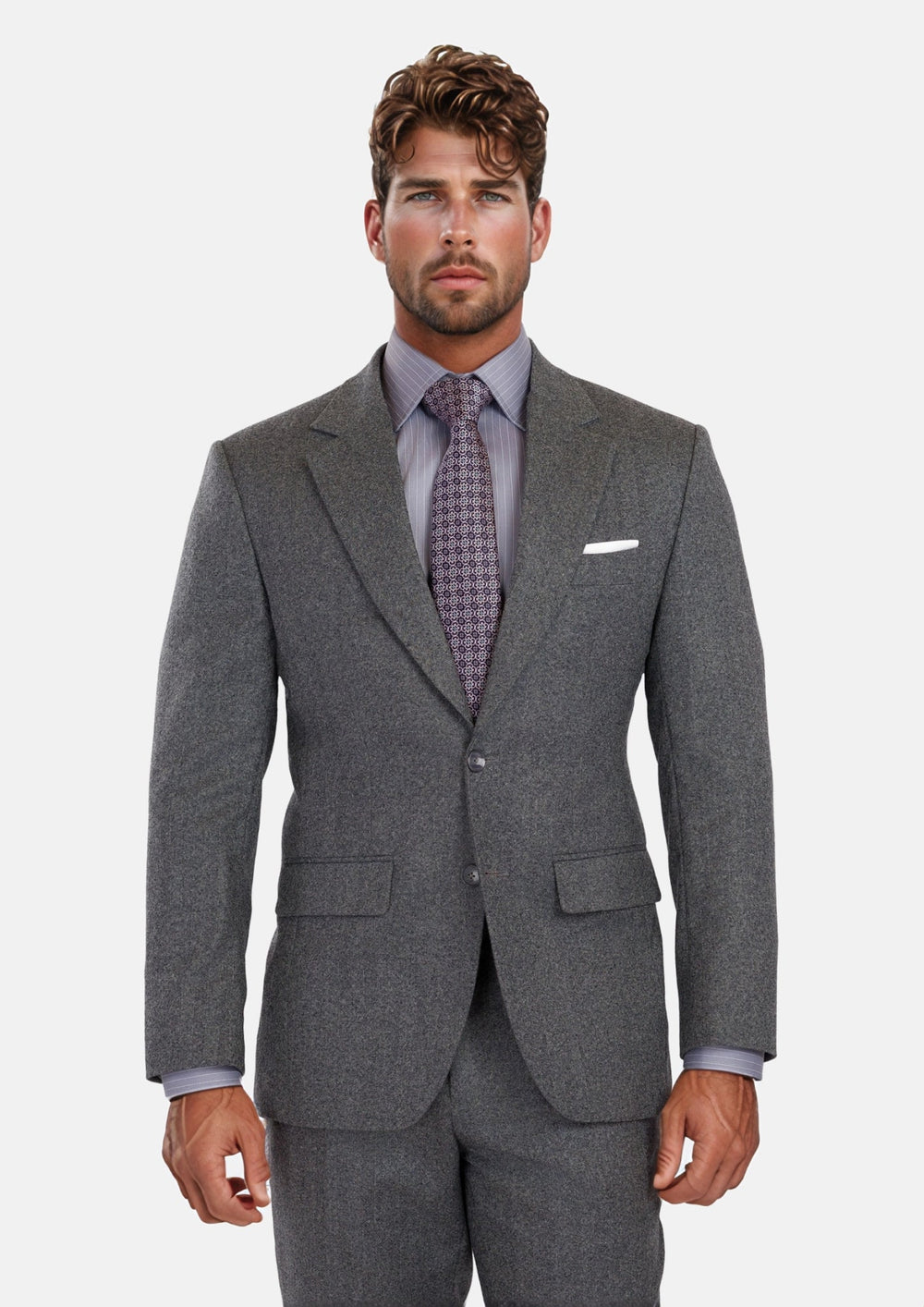 Mid Grey Herringbone Flannel Suit108