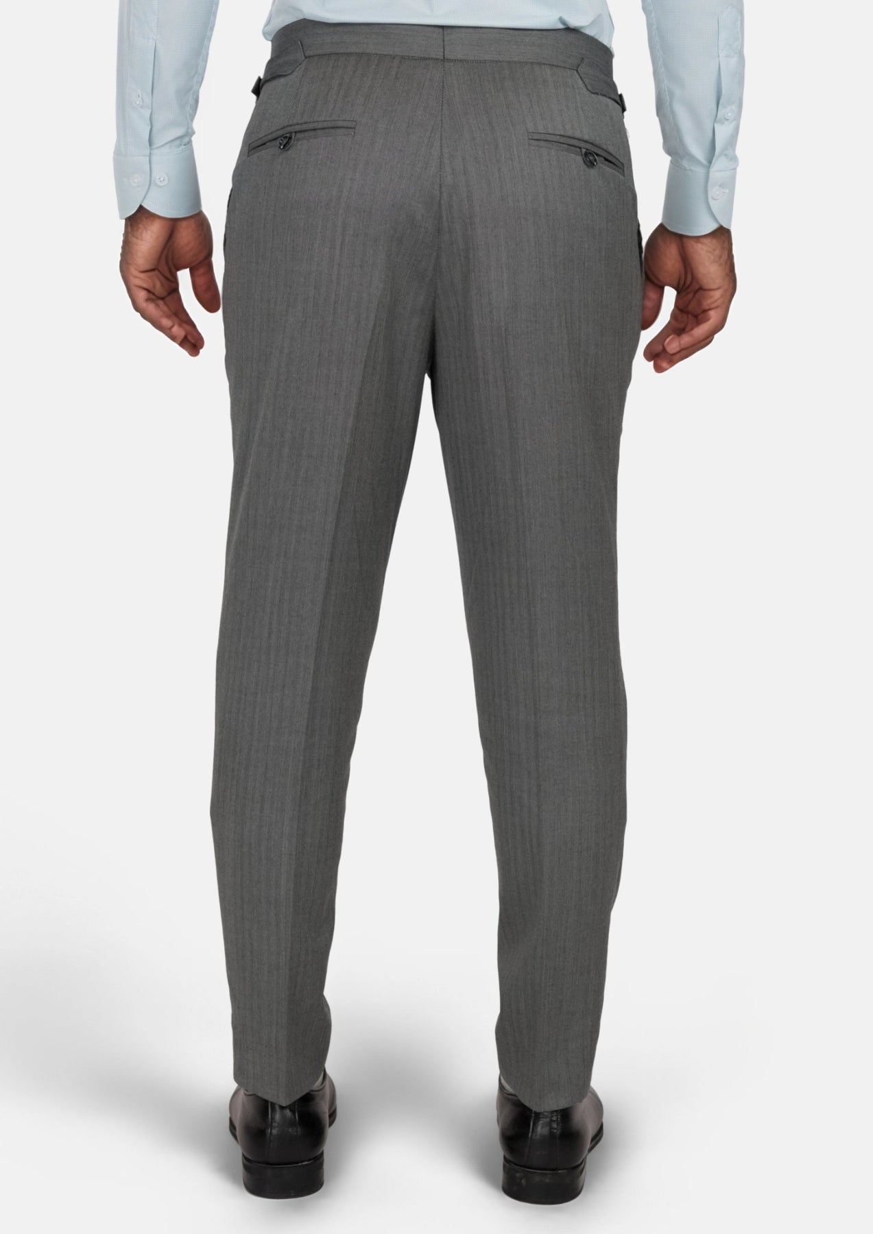 Mid Grey Herringbone Pants - SARTORO
