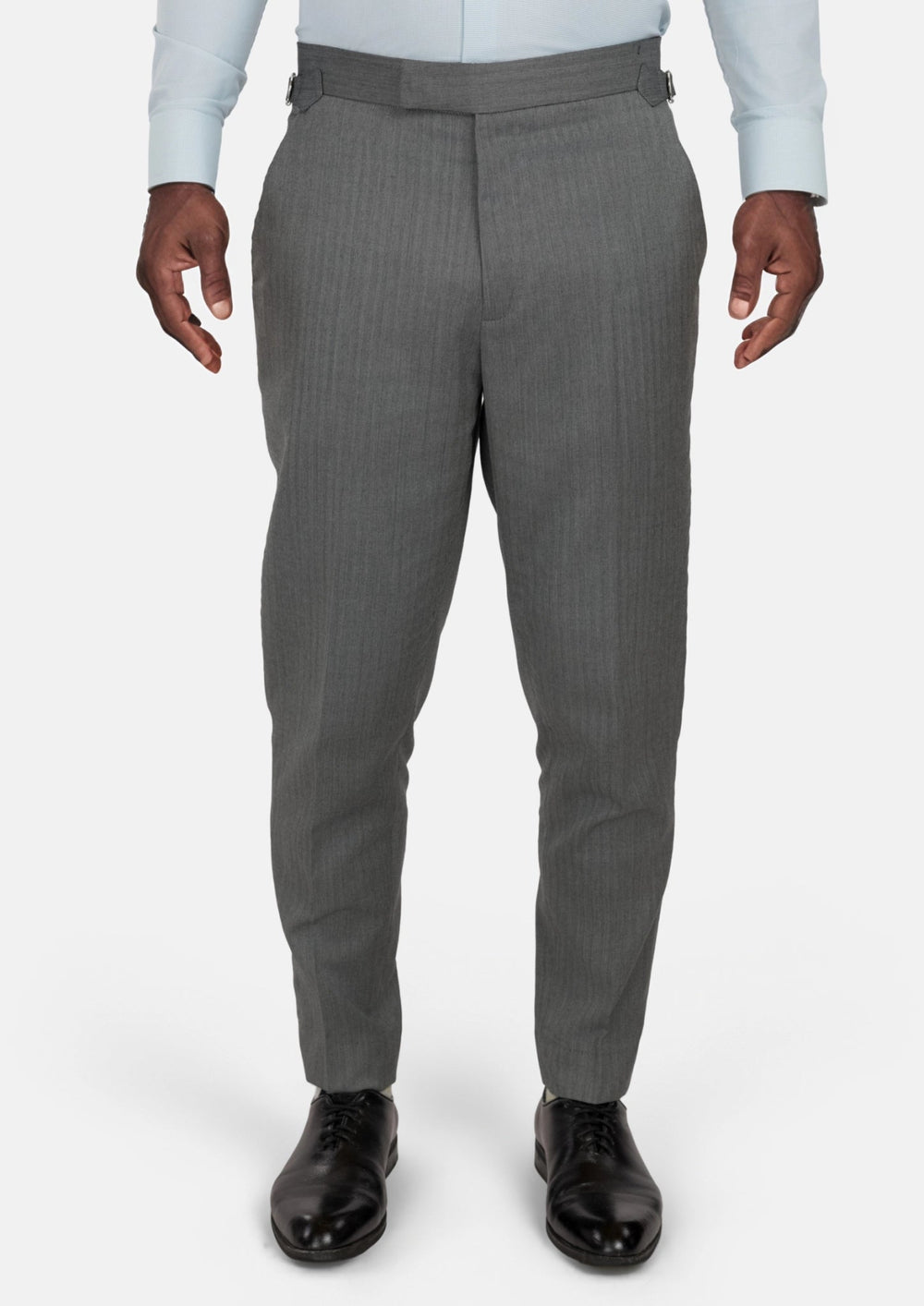 Mid Grey Herringbone Pants649