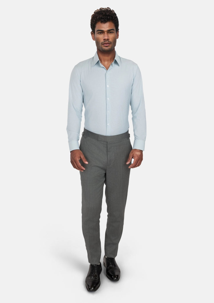 Mid Grey Herringbone Pants - SARTORO583