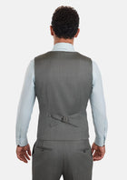 Mid Grey Herringbone Vest - SARTORO606
