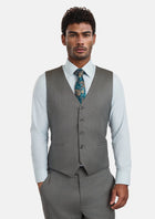 Mid Grey Herringbone Vest - SARTORO517