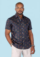 Midnight Bloom Silk Shirt - SARTORO468