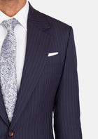 Midnight Blue Pinstripe Ellis Jacket - SARTORO123