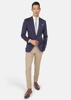 Midnight Blue Pinstripe Ellis Jacket - SARTORO370