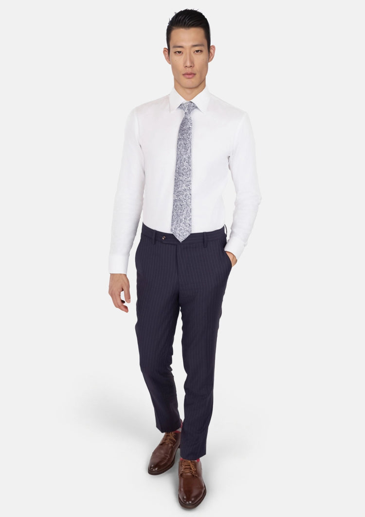 Midnight Blue Pinstripe Pants - SARTORO227