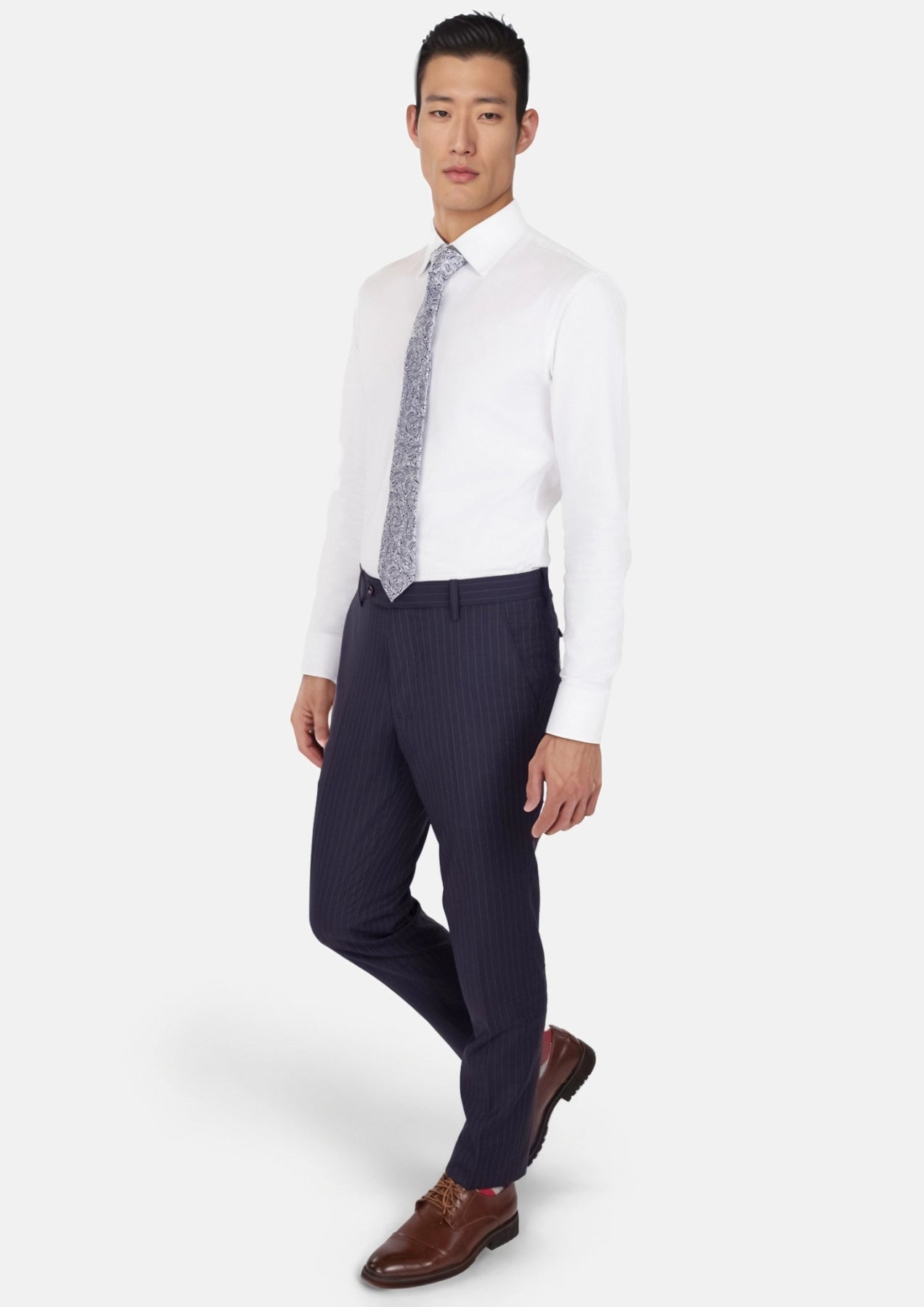 Midnight Blue Pinstripe Pants - SARTORO