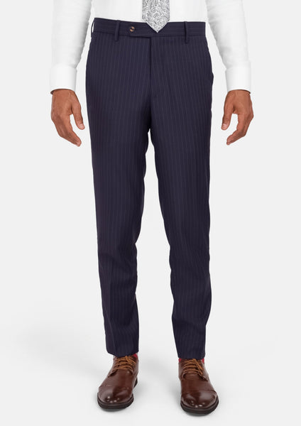 Men's Midnight Blue Pinstripe Pants