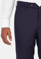 Midnight Blue Pinstripe Pants - SARTORO860