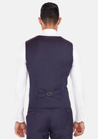 Midnight Blue Pinstripe Vest - SARTORO241