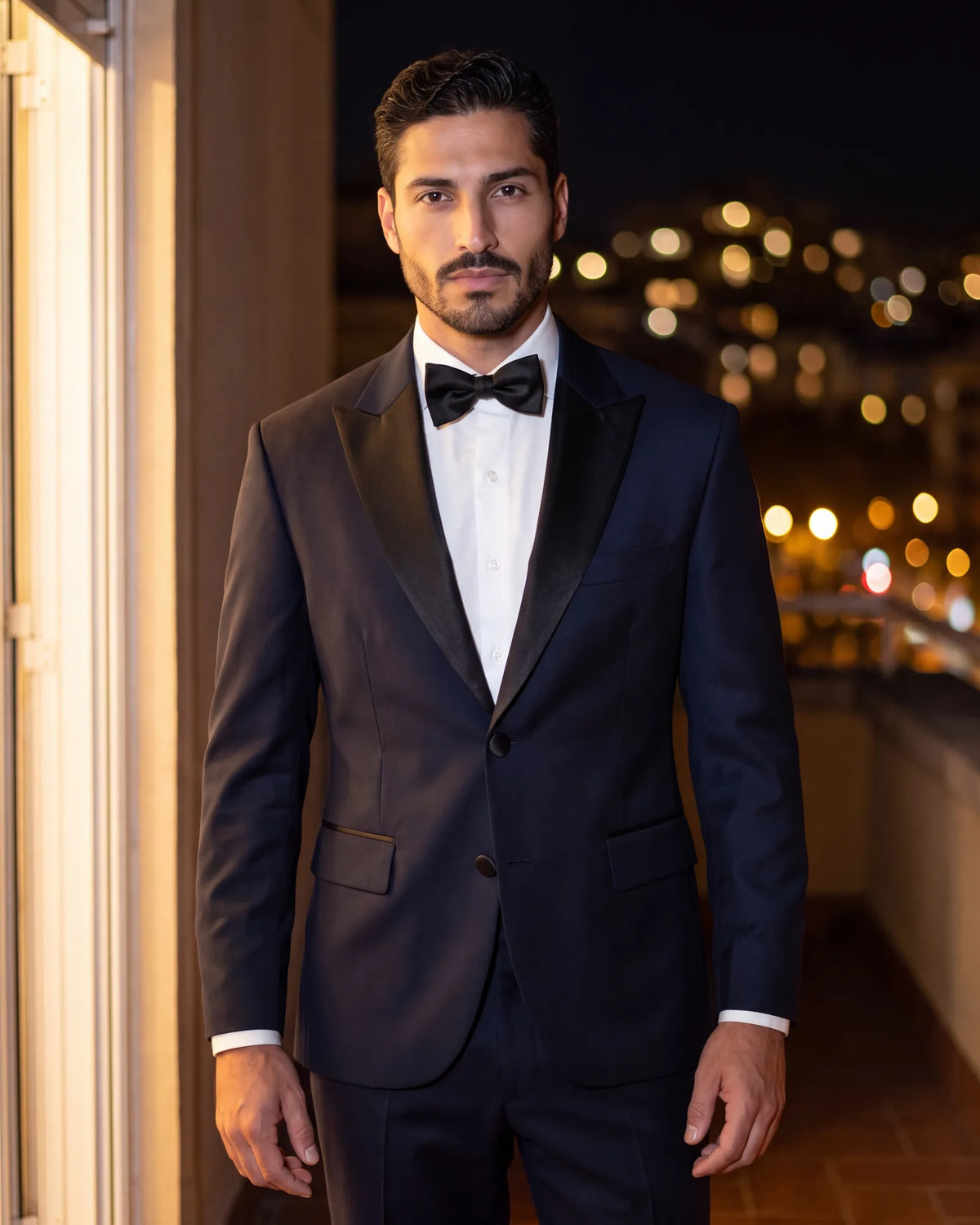 Want a tuxedo that is not black? Midnight blue, a very dark navy, is the traditional pick.