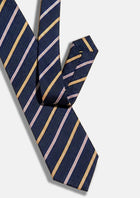Midnight Navy Alternating Stripe Tie - SARTORO953