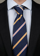 Midnight Navy Alternating Stripe Tie - SARTORO740