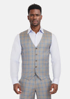 Milano Grey Checked Vest - SARTORO333