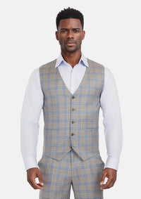 Milano Grey Checked Vest - SARTORO