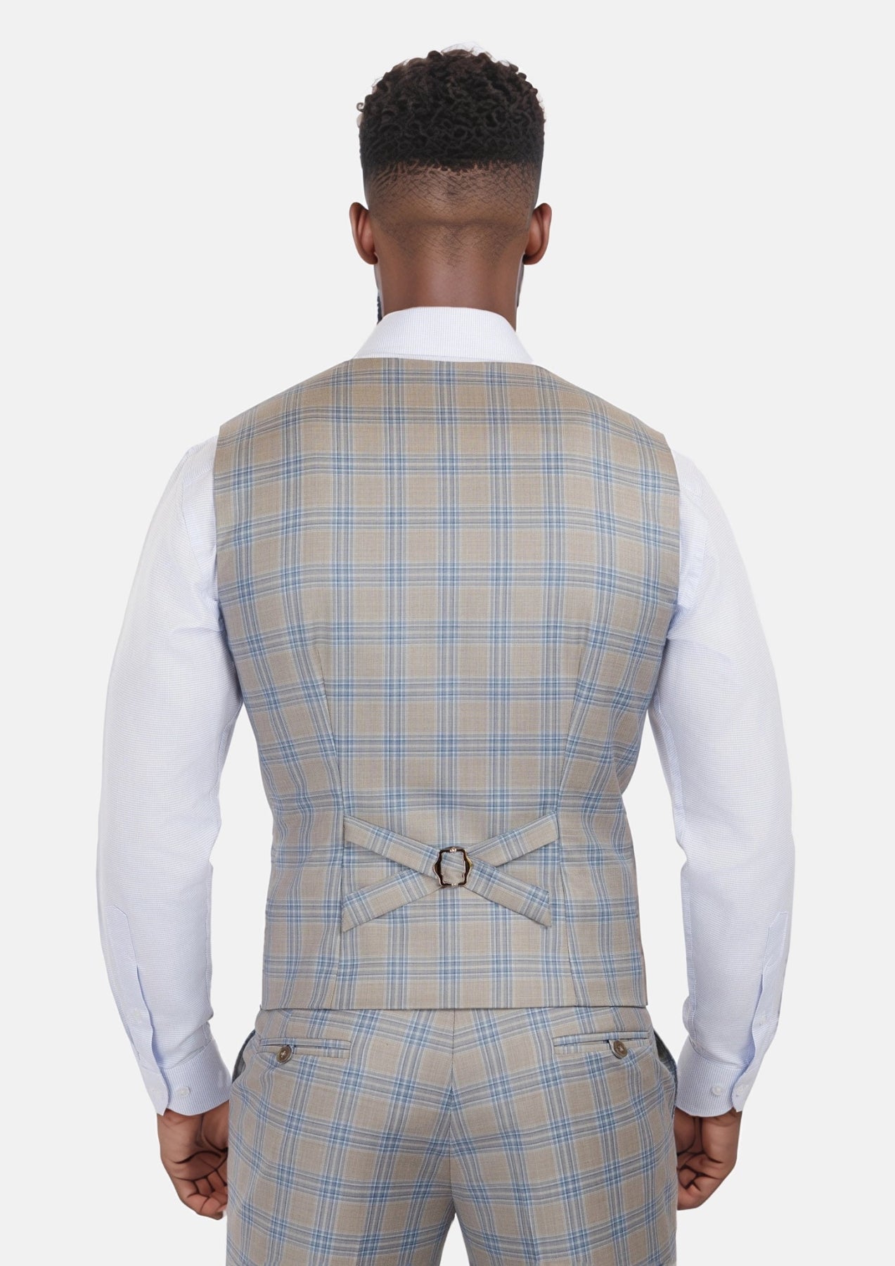 Milano Grey Checked Vest - SARTORO