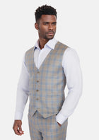 Milano Grey Checked Vest - SARTORO870
