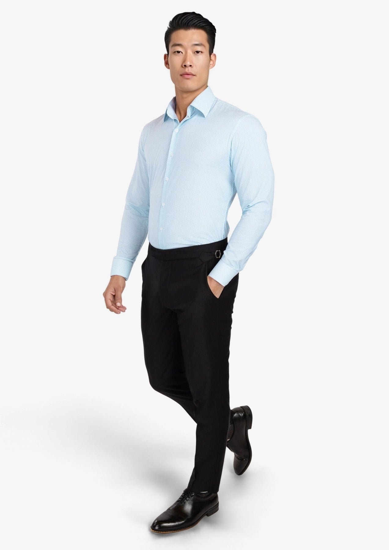 Mini Sky Blue Trefoil Shirt - SARTORO