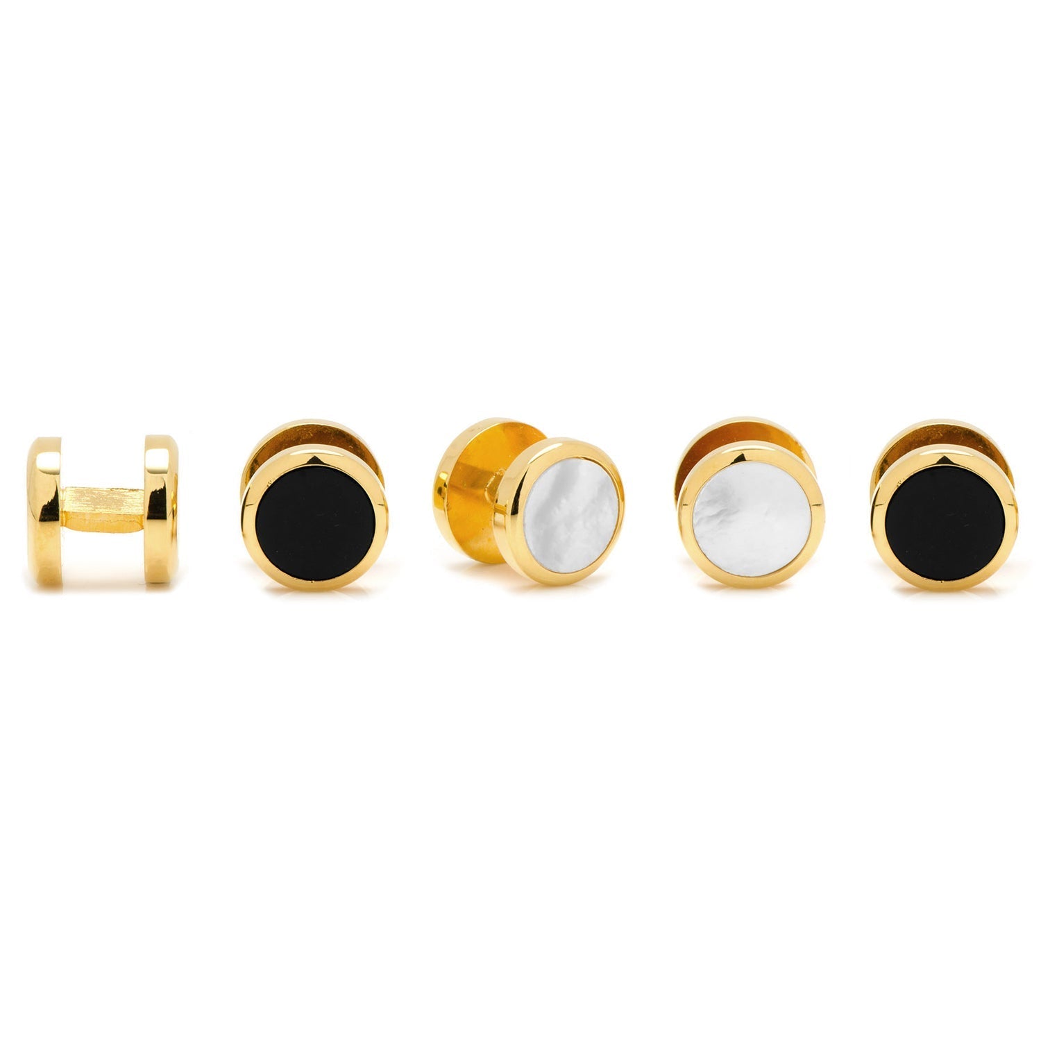 Mixed Gold White Pave Crystal 5-Stud Set - SARTORO333