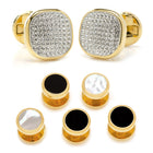 Mixed Gold White Pave Crystal 5-Stud Set - SARTORO281
