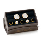 Mixed Gold White Pave Crystal 5-Stud Set - SARTORO468