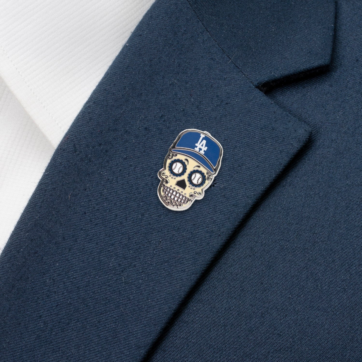 MLB LA Dodgers Sugar Skull Lapel Pin - SARTORO813