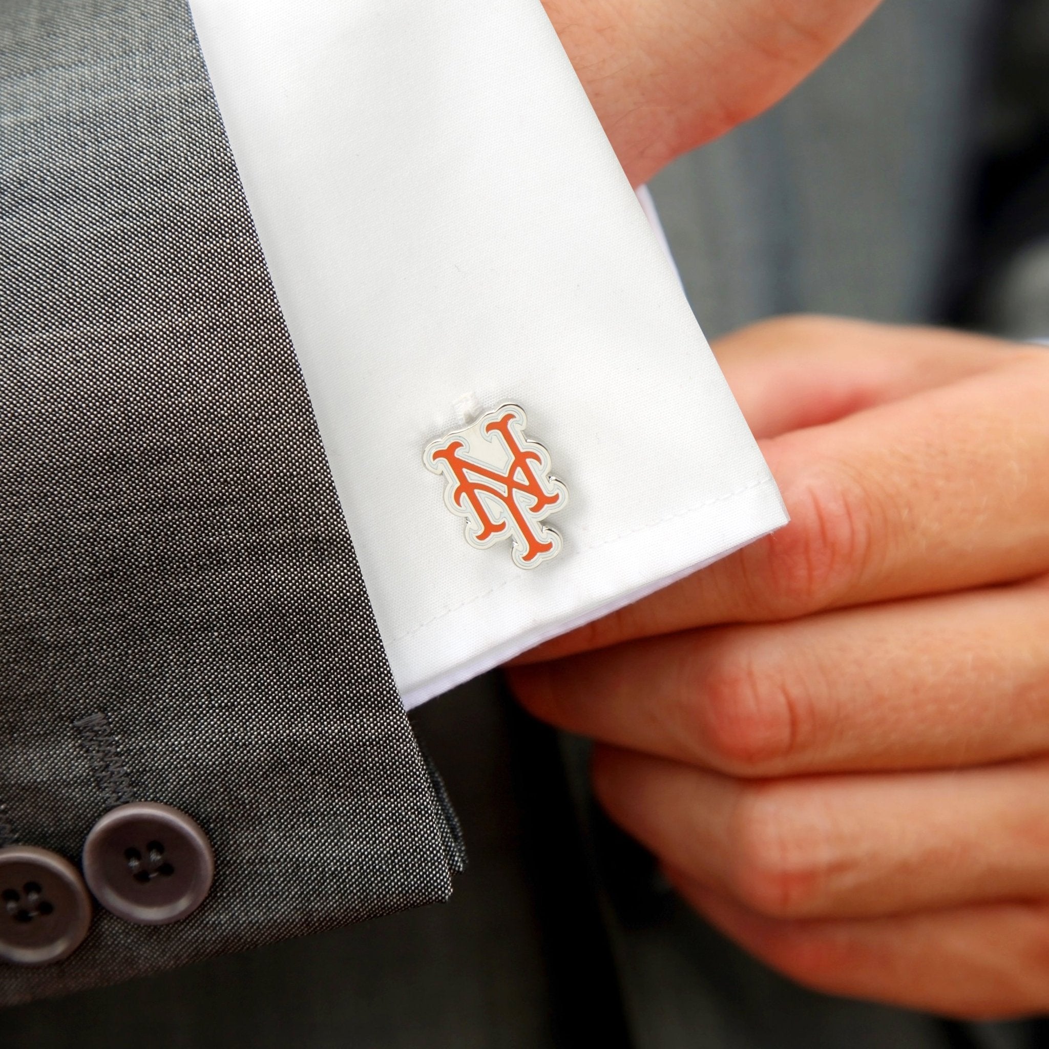 MLB New York Mets Silver Cufflinks - SARTORO151